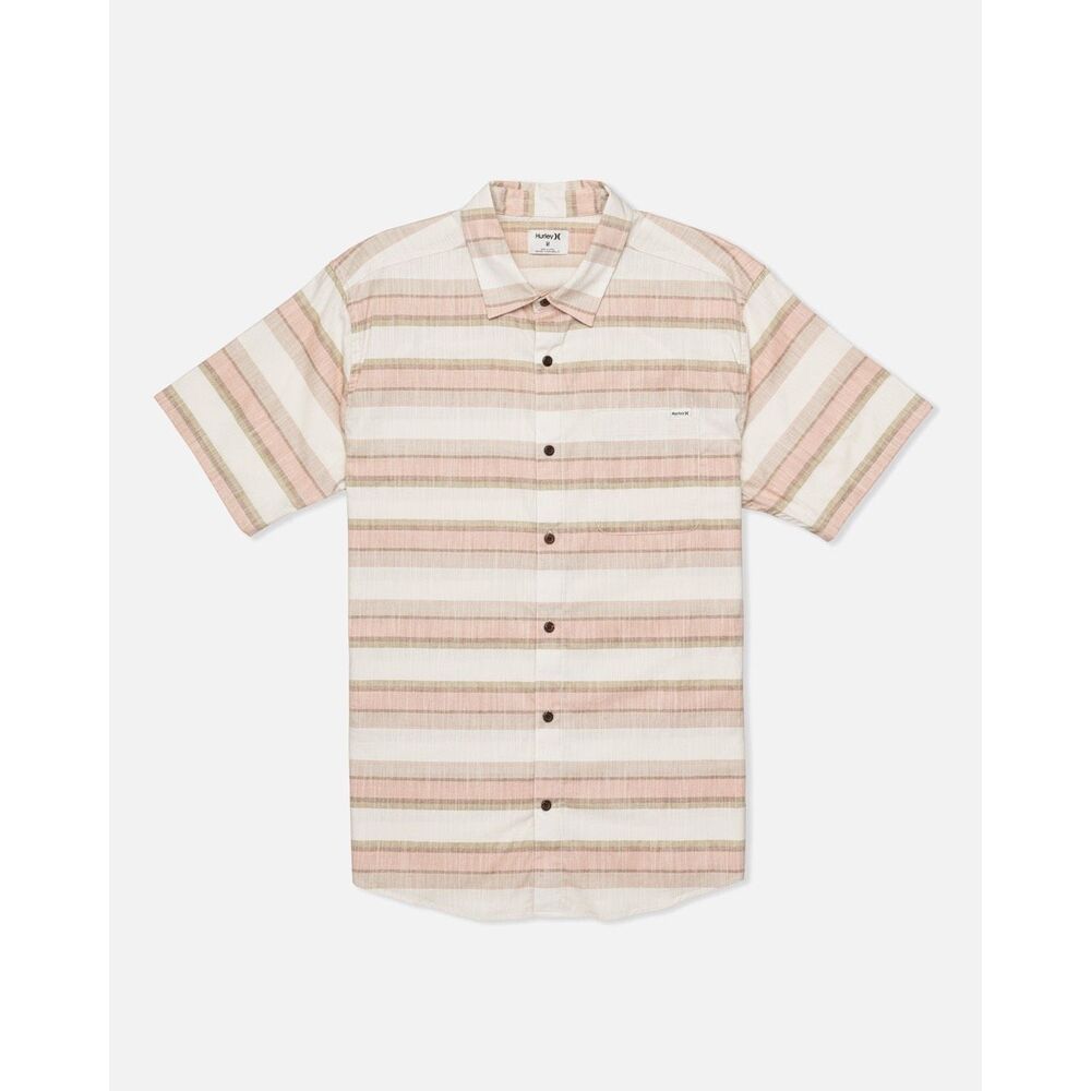 #791. Hurley Bone One and Only Lido Stripe Short Sleeve  NWT
